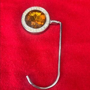 Key Elements Purse Hook with Amber Gem